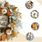 Greentek; 20-Inch Thanksgiving Fall Wreath for Front Door with Pumpkins, Eucalyptus, Berries, Lamb's Ear Leaves & Pinecones | Artificial Autumn Harvest Wreath for Indoor Outdoor Porch, Wall & Home Seasonal Decor; Category:Fall Wreaths; Image:3